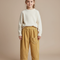 Pantalon À Pince Velours Côtelé Jaune Cœur Fille Décontracté - Cordé