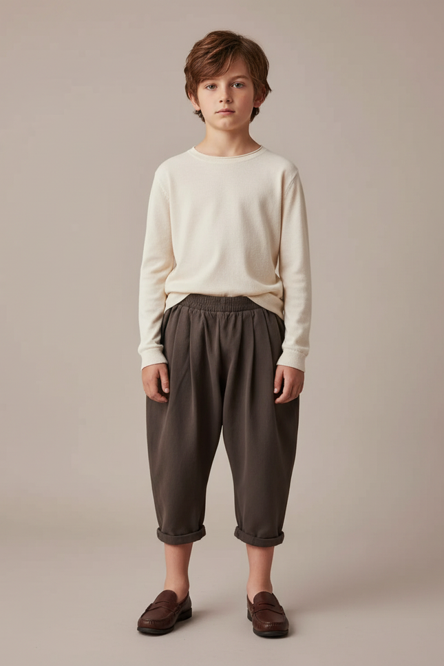 Pantalon À Pince 47b8 - Kaki Molleton