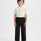 Pantalon À Pince Noir Droit Ample Enfant Élégant - Gabardine