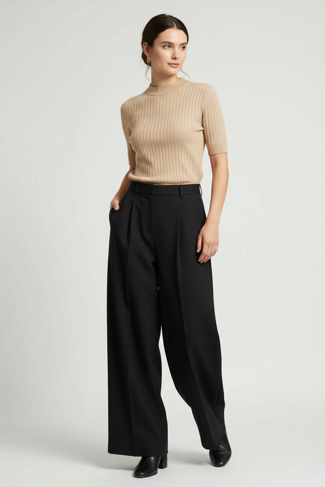 Pantalon À Pince 2d00 - Noir Polyester