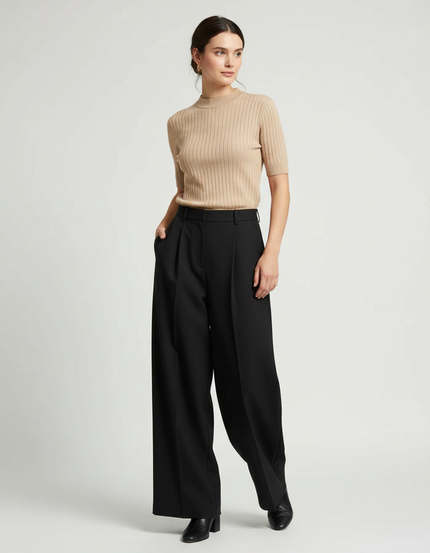 Pantalon À Pince 2d00 - Noir Polyester