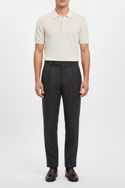 Pantalon À Pince 4f15 - Gris Laine
