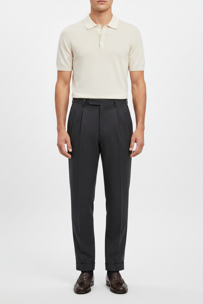 Pantalon À Pince 4f15 - Gris Laine