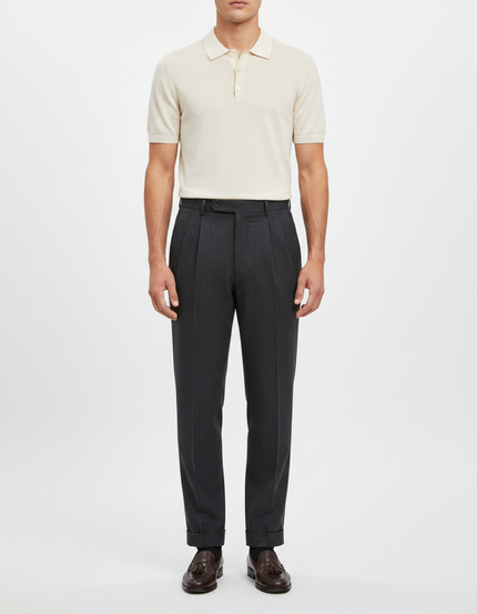 Pantalon À Pince 4f15 - Gris Laine