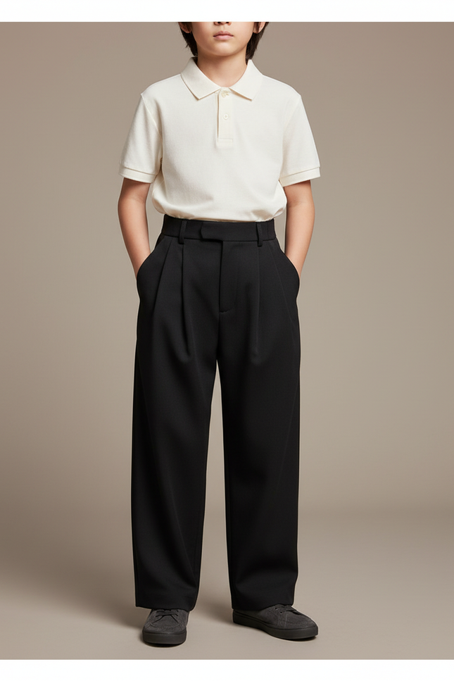 Pantalon À Pince 711b - Noir Polyester