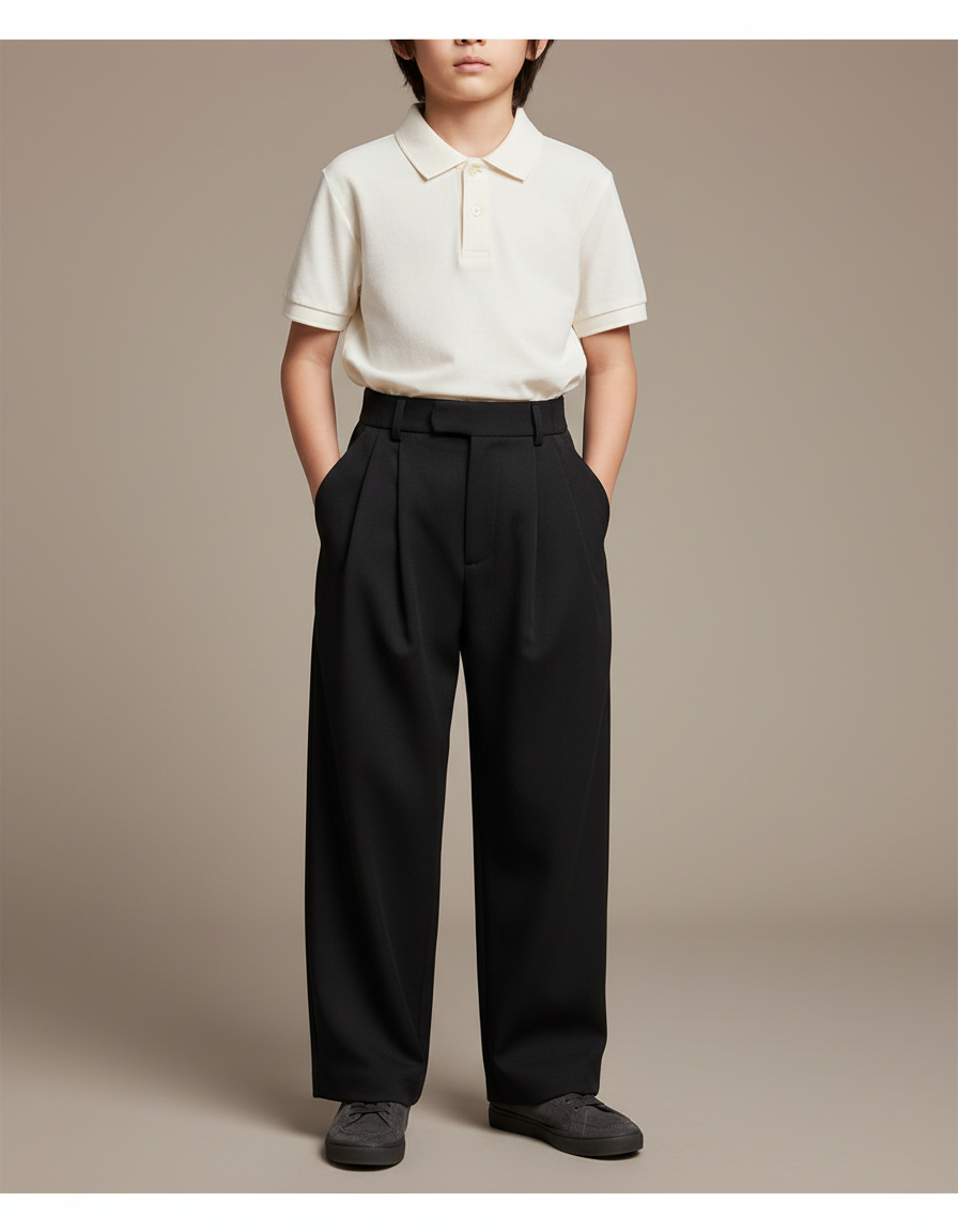 Pantalon À Pince 711b - Noir Polyester