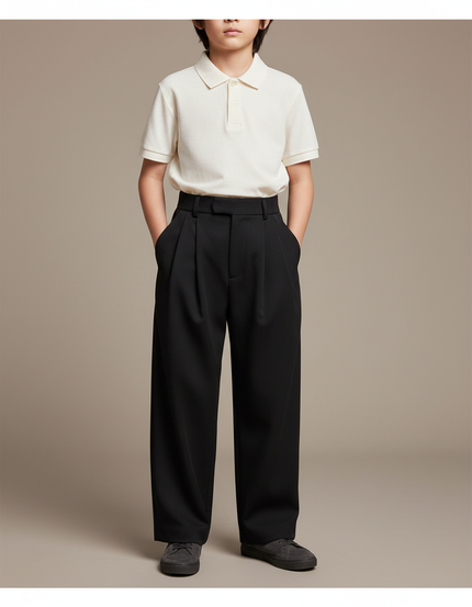 Pantalon À Pince 711b - Noir Polyester