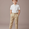 Pantalon À Pince Beige Plissé Coton Droit Enfant Élégant - Gabardine