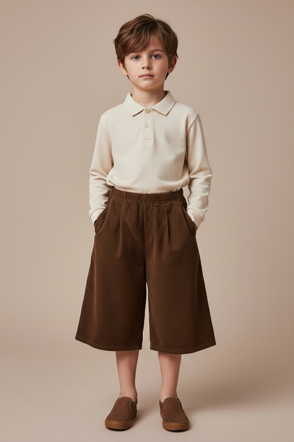 Pantalon À Pince 96f6 - Marron Cordé