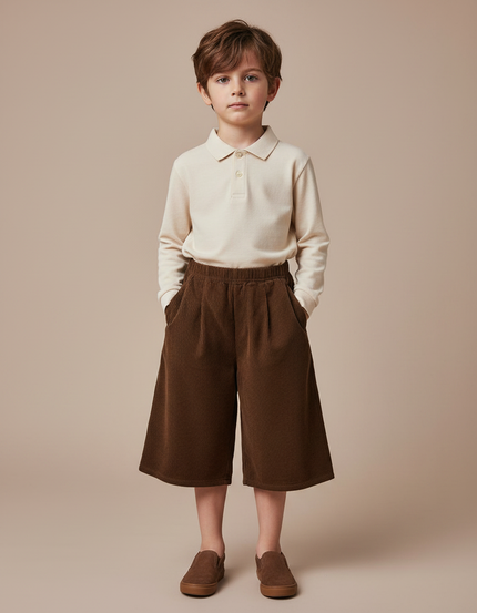 Pantalon À Pince 96f6 - Marron Cordé