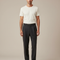 Pantalon À Pince Gris Foncé Plissé Laine Droit Homme
