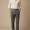 Pantalon À Pince Gris Plissé Tissu Élégant Décontracté - Laine