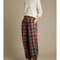Pantalon À Pince Plaid Écossais Ample Décontracté Taille Haute - Multicolore Laine