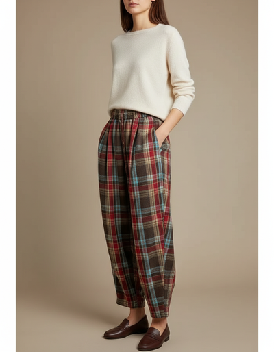 Pantalon À Pince Femme Flanelle