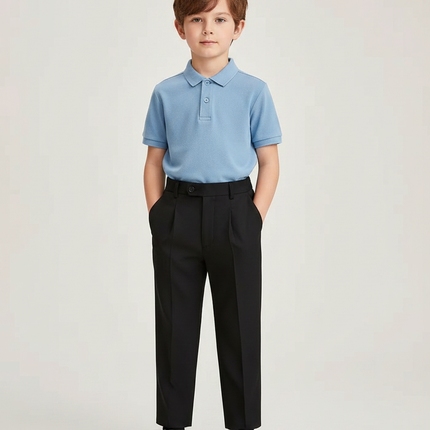 Pantalon À Pince Noir Droit Formel Enfant - Polyester
