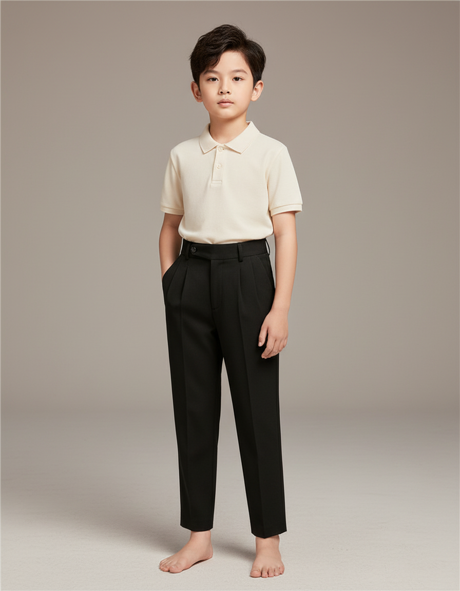 Pantalon À Pince 3c8e - Noir Gabardine