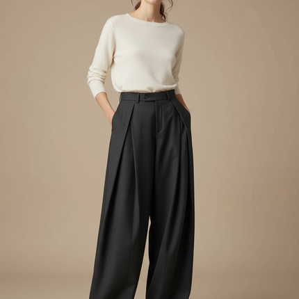 Pantalon À Pince 7932 - Gris Gabardine