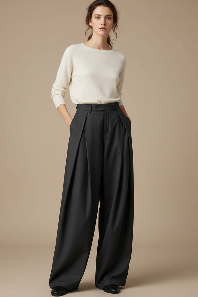 Pantalon À Pince 7932 - Gris Gabardine