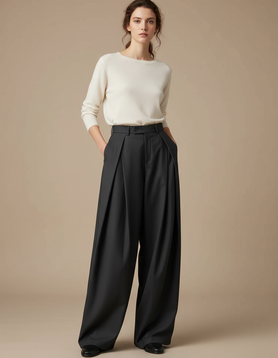 Pantalon À Pince 7932 - Gris Gabardine