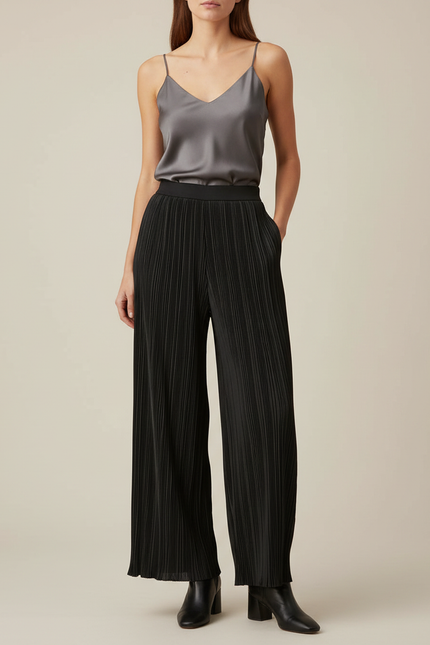 Pantalon À Pince 0efd - Noir Polyester