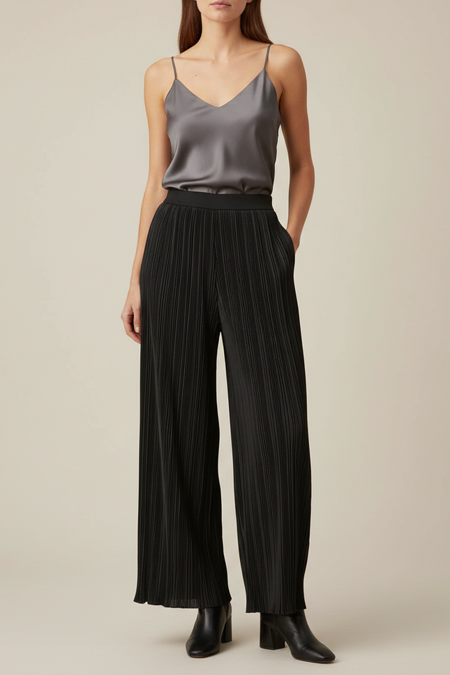 Pantalon À Pince 0efd - Noir Polyester