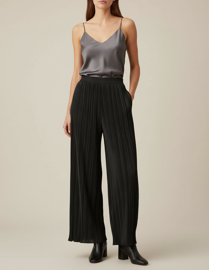 Pantalon À Pince 0efd - Noir Polyester