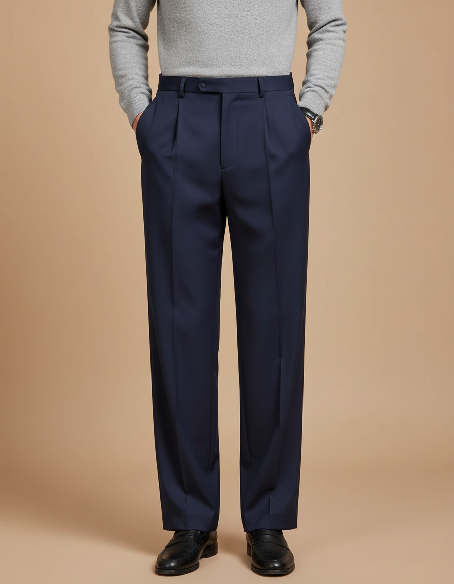 Pantalon À Pince 8ed7 - Marine Gabardine