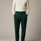 Pantalon À Pince Vert Côtelé Plissé Homme Droit - Cordé