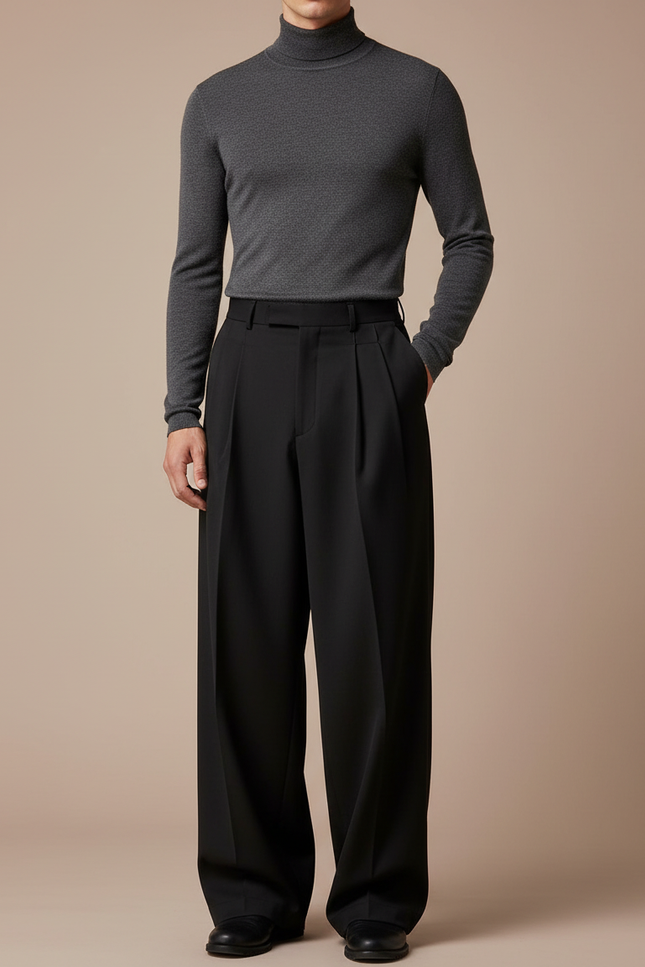 Pantalon À Pince 8ae7 - Noir Gabardine