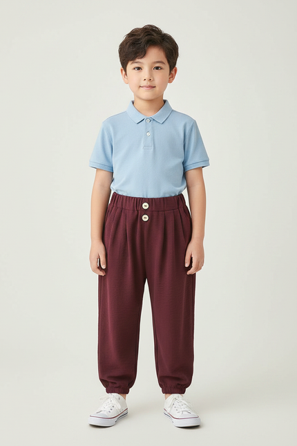 Pantalon À Pince Bordeaux - Molleton