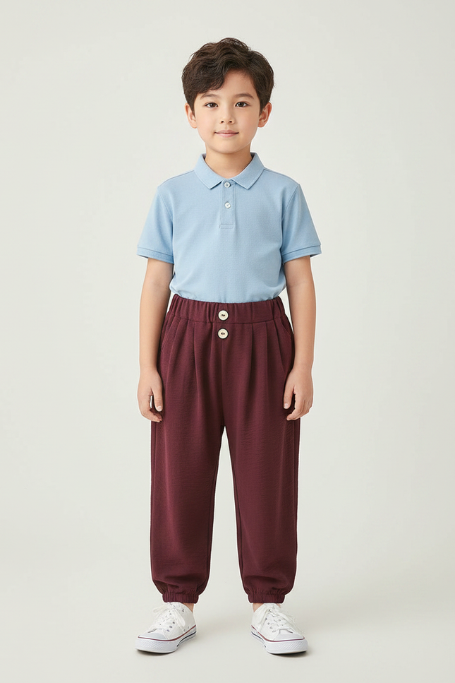 Pantalon À Pince Bordeaux - Molleton