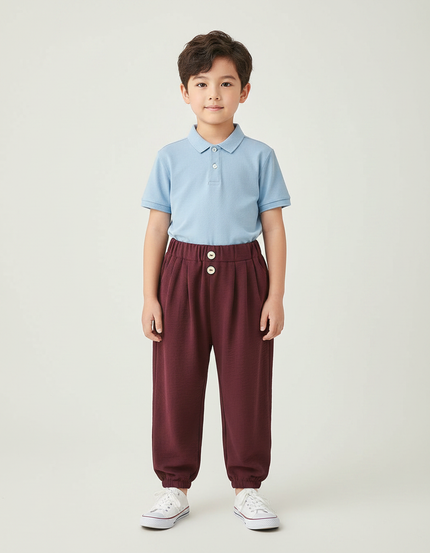 Pantalon À Pince Bordeaux - Molleton
