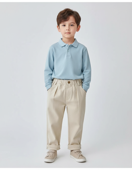 Pantalon À Pince Beige Plissé Ample Coton Enfant