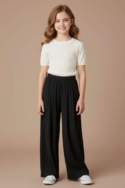 Pantalon À Pince Add1 - Noir Maille