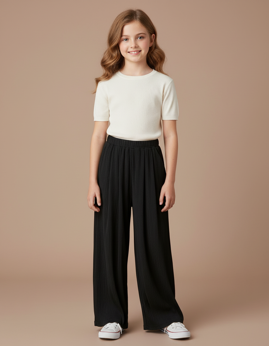 Pantalon À Pince Add1 - Noir Maille