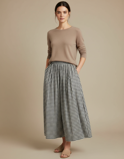 Pantalon À Pince Femme Coton