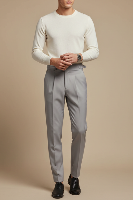 Pantalon À Pince 7154 - Gris Gabardine