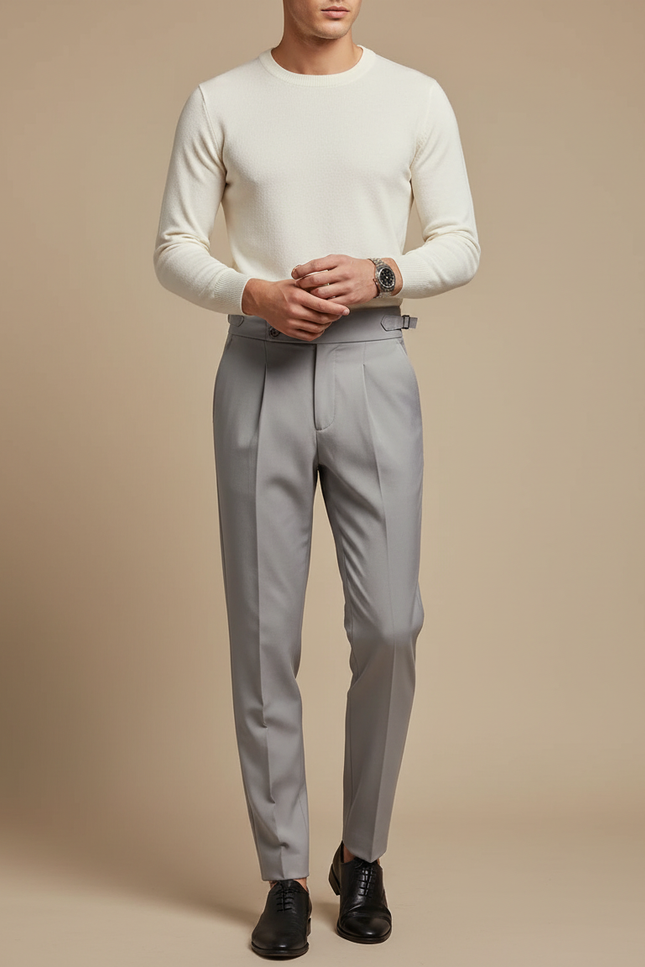 Pantalon À Pince 7154 - Gris Gabardine
