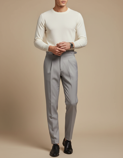 Pantalon À Pince 7154 - Gris Gabardine