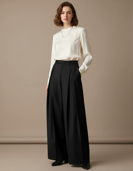 Pantalon À Pince 804c - Noir Gabardine