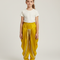 Pantalon À Pince Jaune Satiné Plissé Doré Enfant