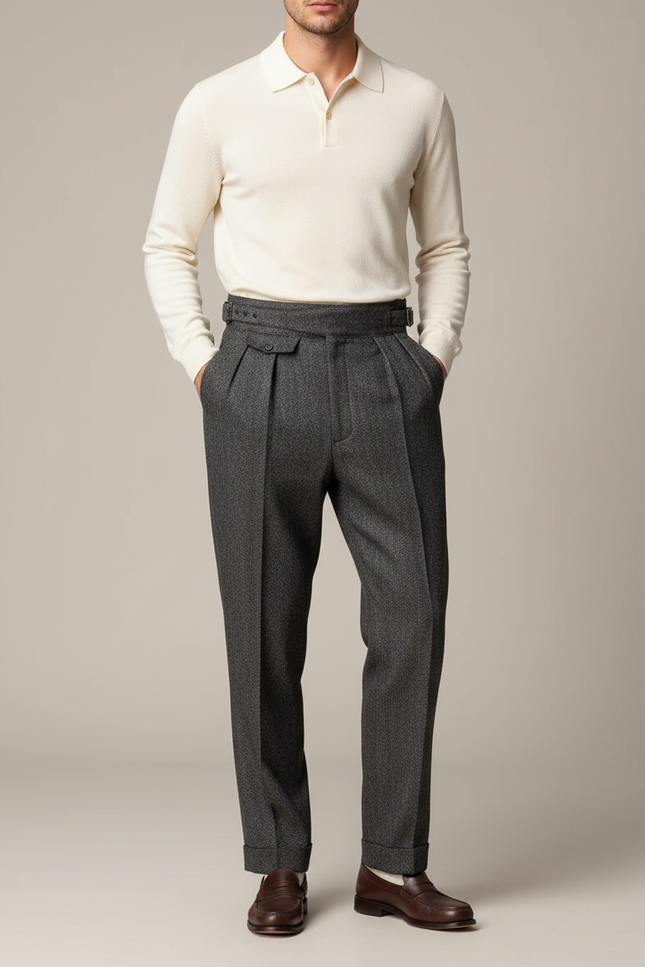 Pantalon À Pince 7959 - Gris Tweed