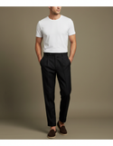 Pantalon À Pince Noir Droit Coton Homme Élégant - Gabardine