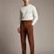 Pantalon À Pince Marron Velours Côtelé Plissé Droit Homme - Cordé
