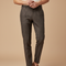 Pantalon À Pince Marron Carreaux Slim Élégant Homme - Laine