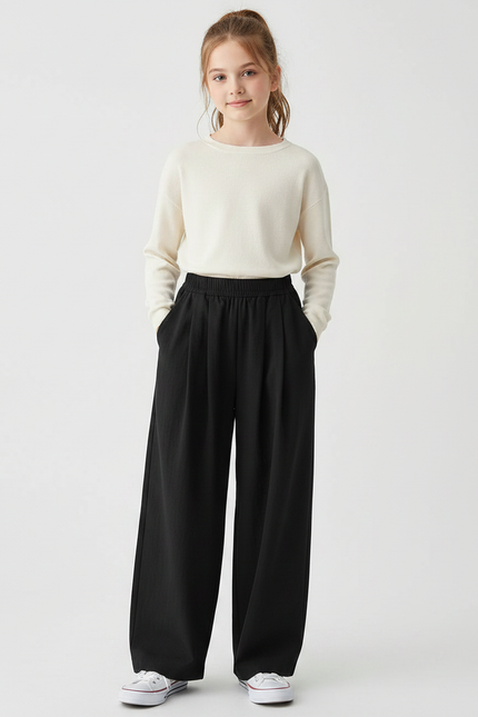 Pantalon À Pince 5986 - Noir Viscose