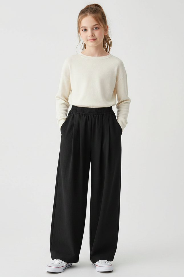 Pantalon À Pince 5986 - Noir Viscose