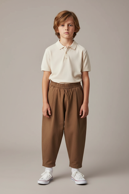 Pantalon À Pince 606b - Marron Toile