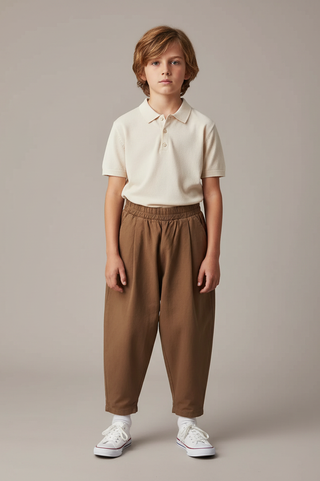 Pantalon À Pince 606b - Marron Toile