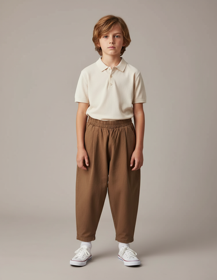 Pantalon À Pince 606b - Marron Toile